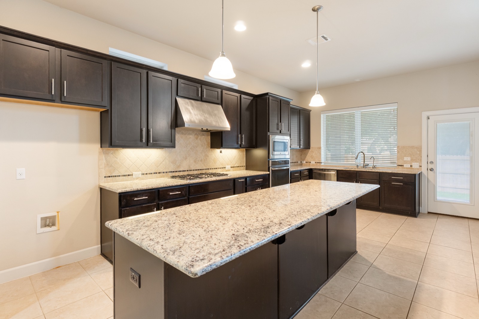 Kitchen with granite island