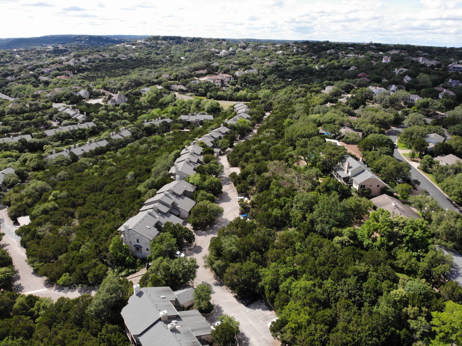 Aerial view of the neighborhood
